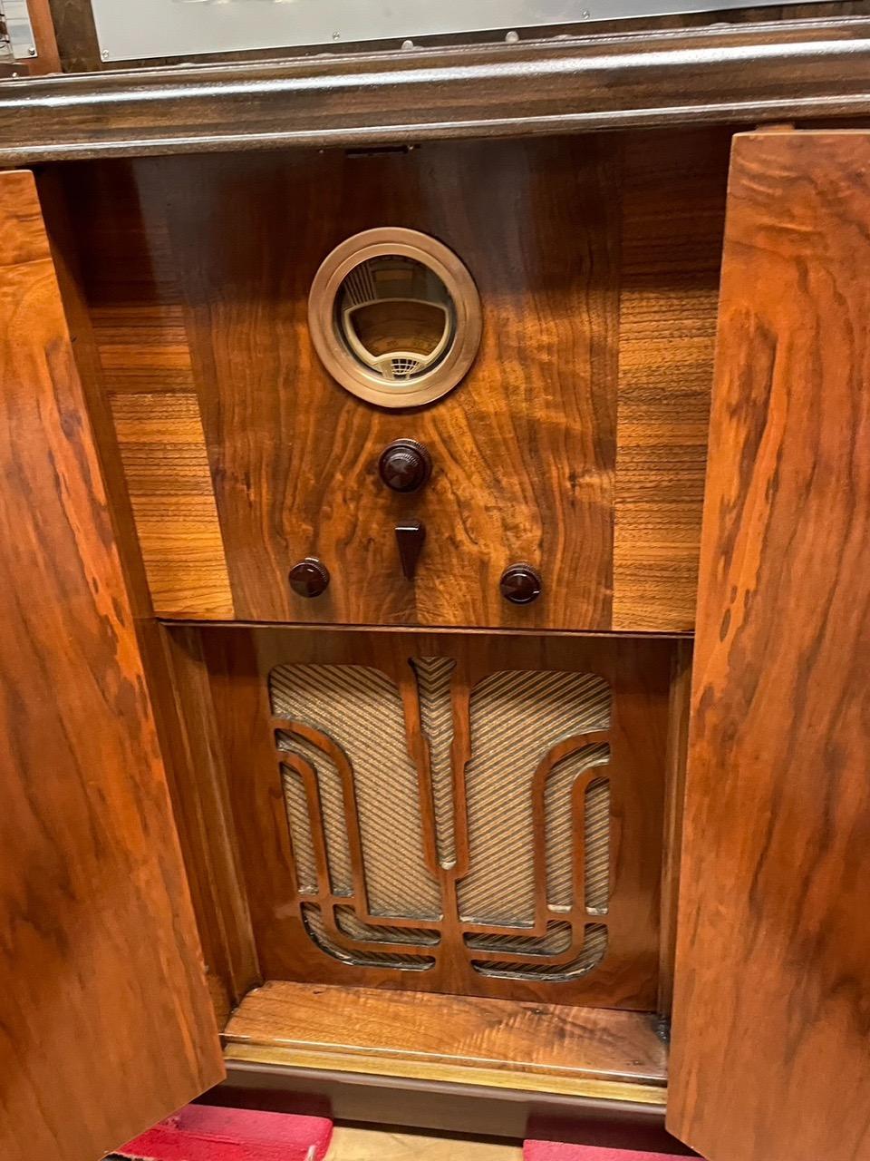 vintage radio bar cabinet