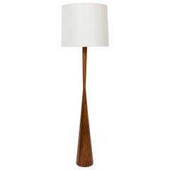Original Phillip Lloyd Powell Style Walnut Floor Lamp, 1960s
