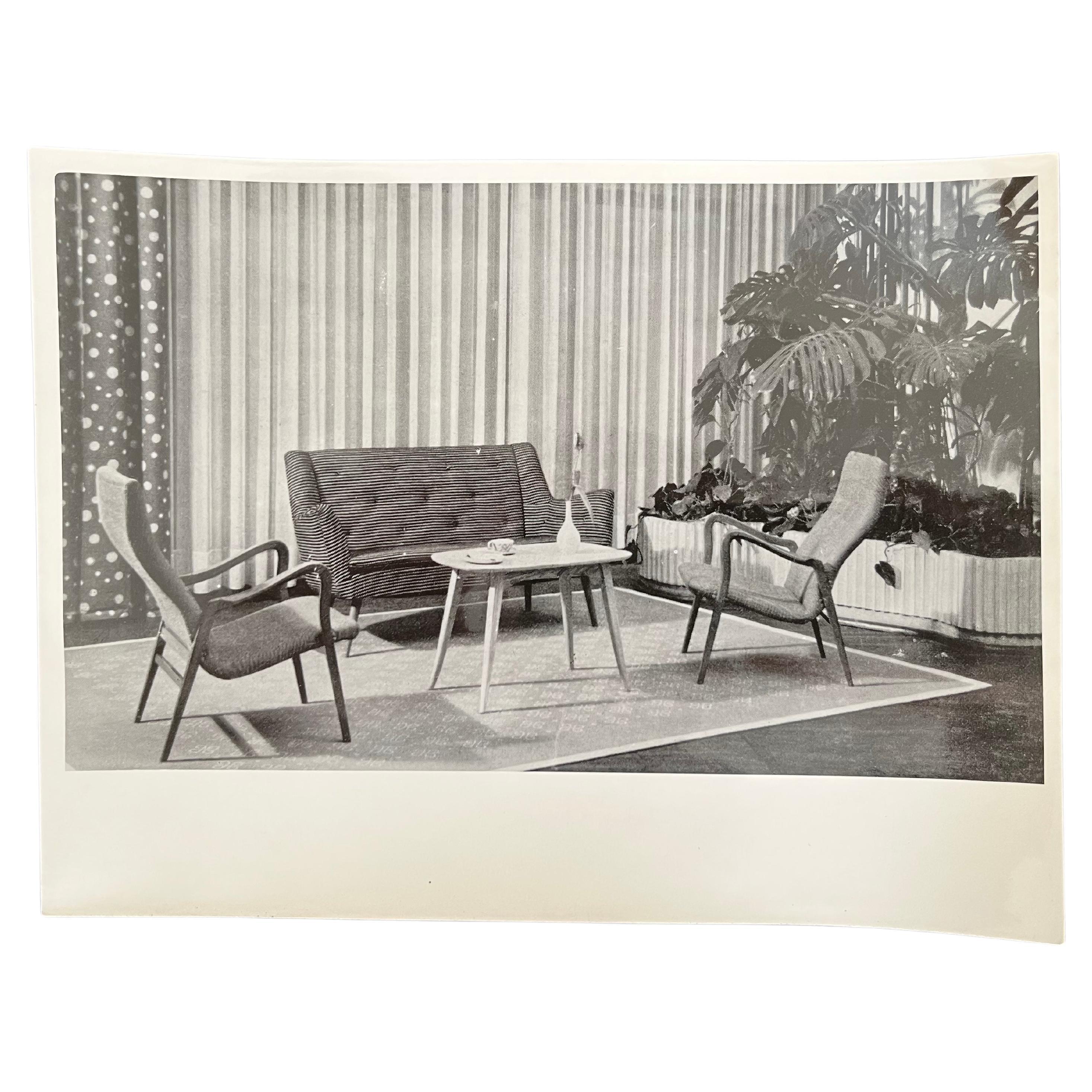 Original Photo of furniture/interior  by P.F.Schneider / WKS Mobel - 1952 For Sale