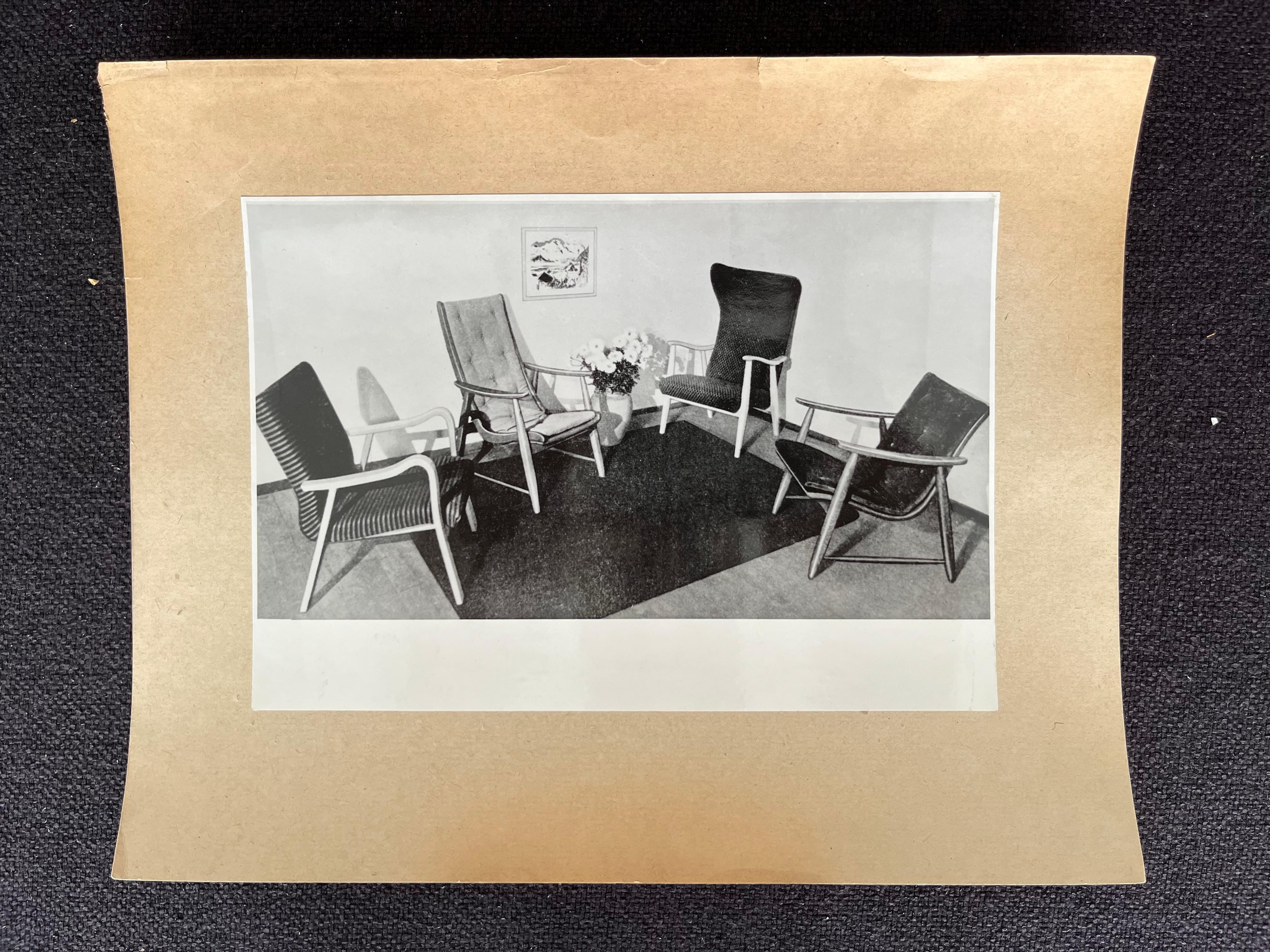 Scandinavian Modern Original Photo of interior/furniture - Switzerland / Zurich - 195O For Sale