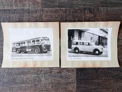 Original Photos of car FIAT and autobus FIAT Urbano - 1950s