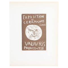 Original Picasso Linocut, 'Vallauris', 1958