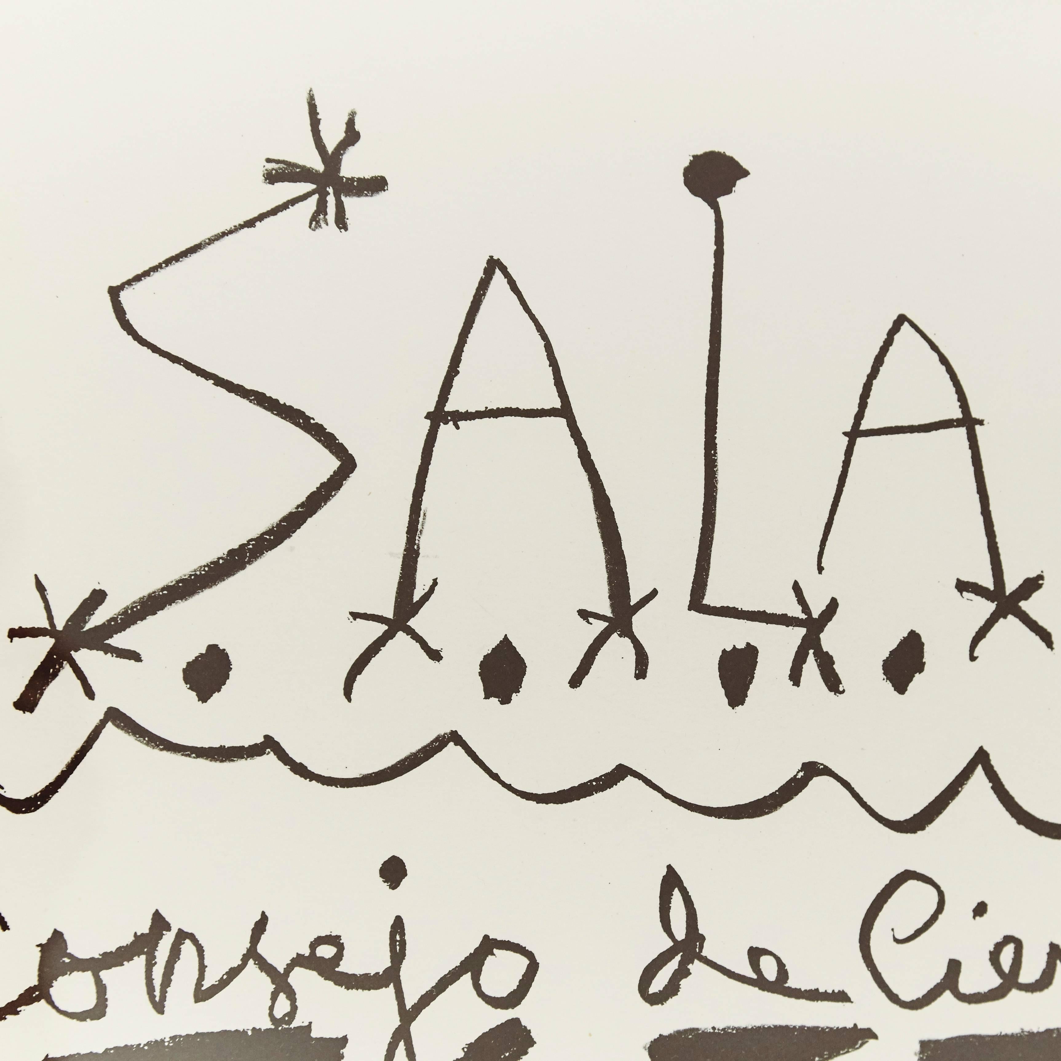 Mid-Century Modern Original Picasso Lithography, Drawings Exhibition, 1961