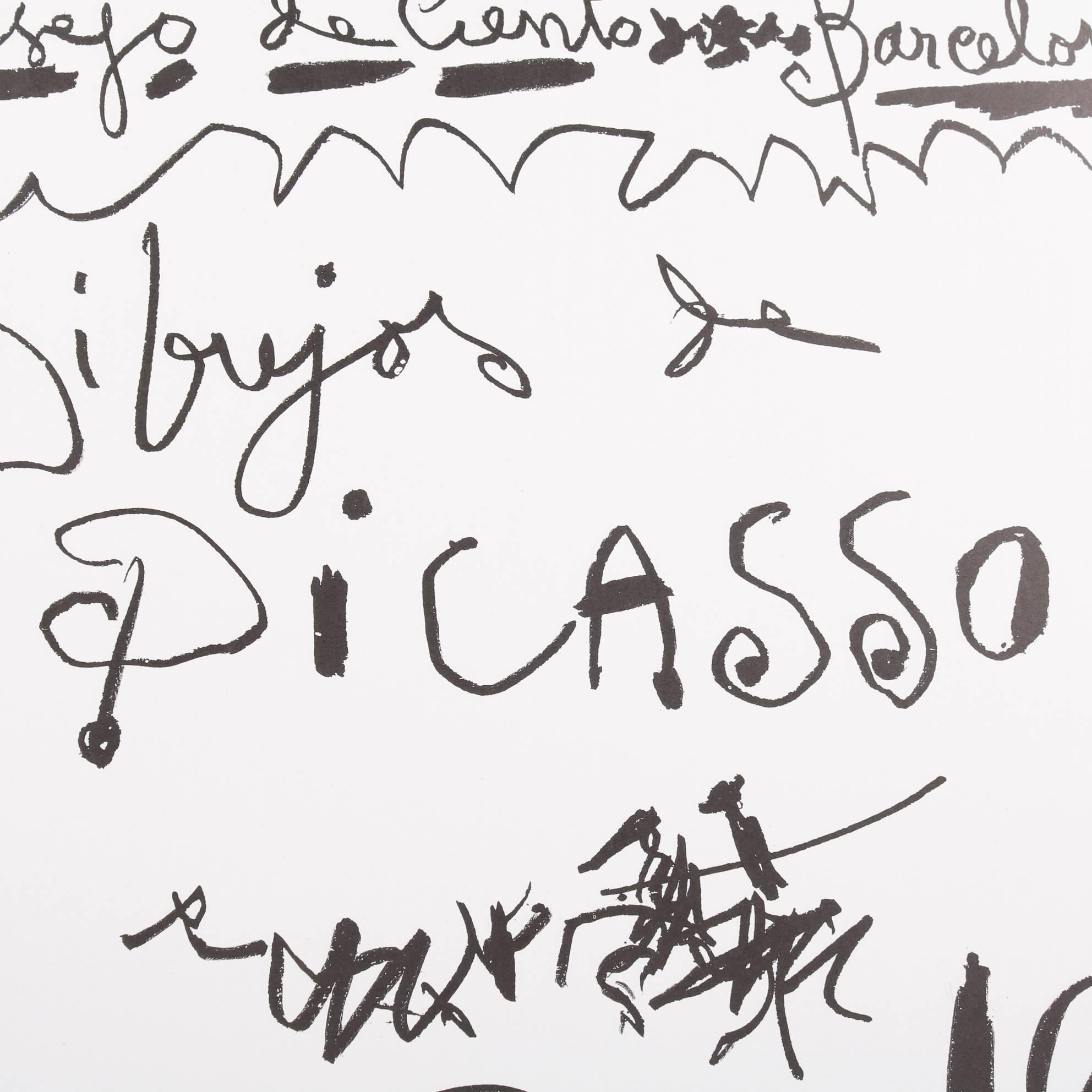 20ième siècle Affiche lithographique originale de Picasso « Pinturas de Picasso », 1960 en vente