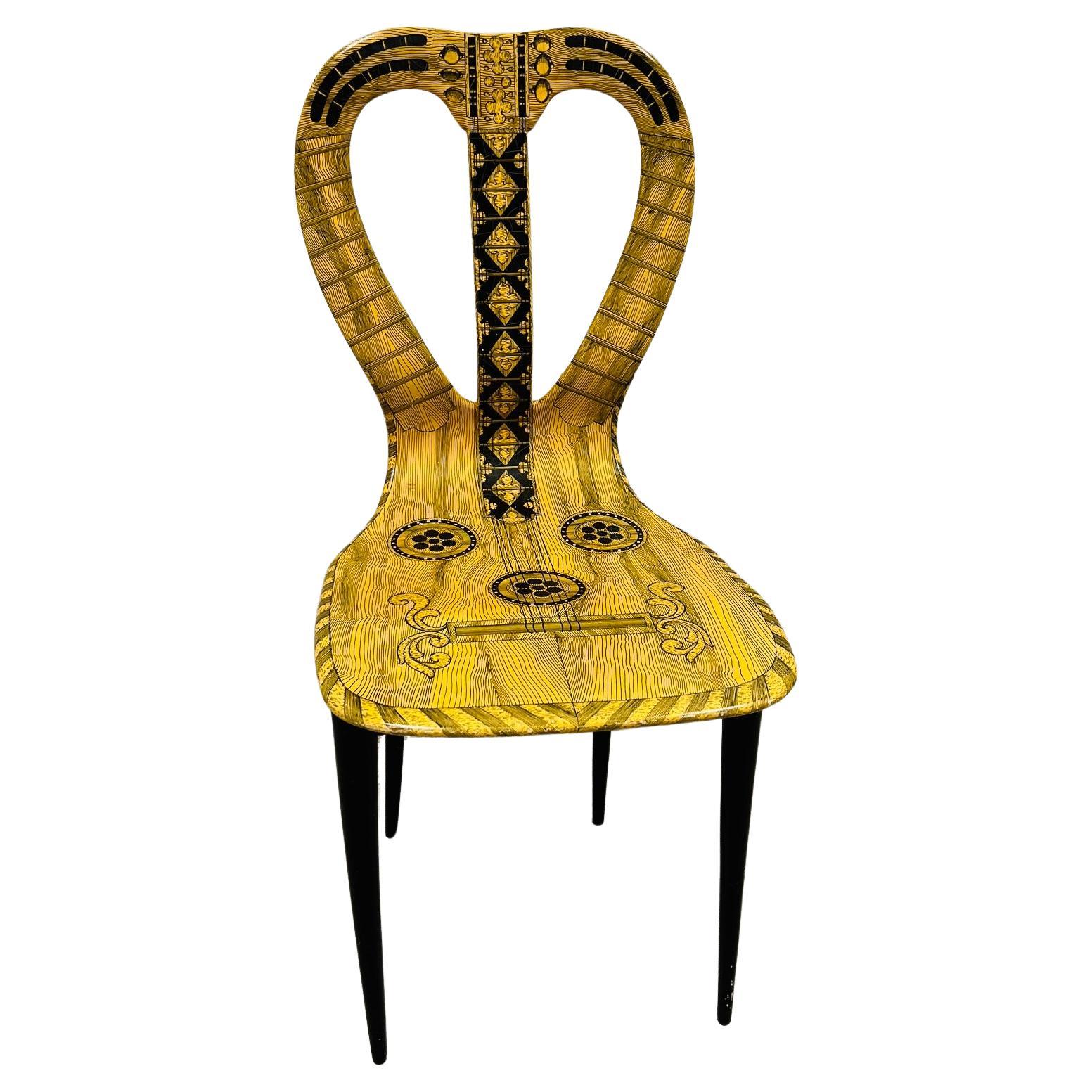 Original Piero Fornasetti "Musicale" Lacquer & Painted Italian Chair C. 1960