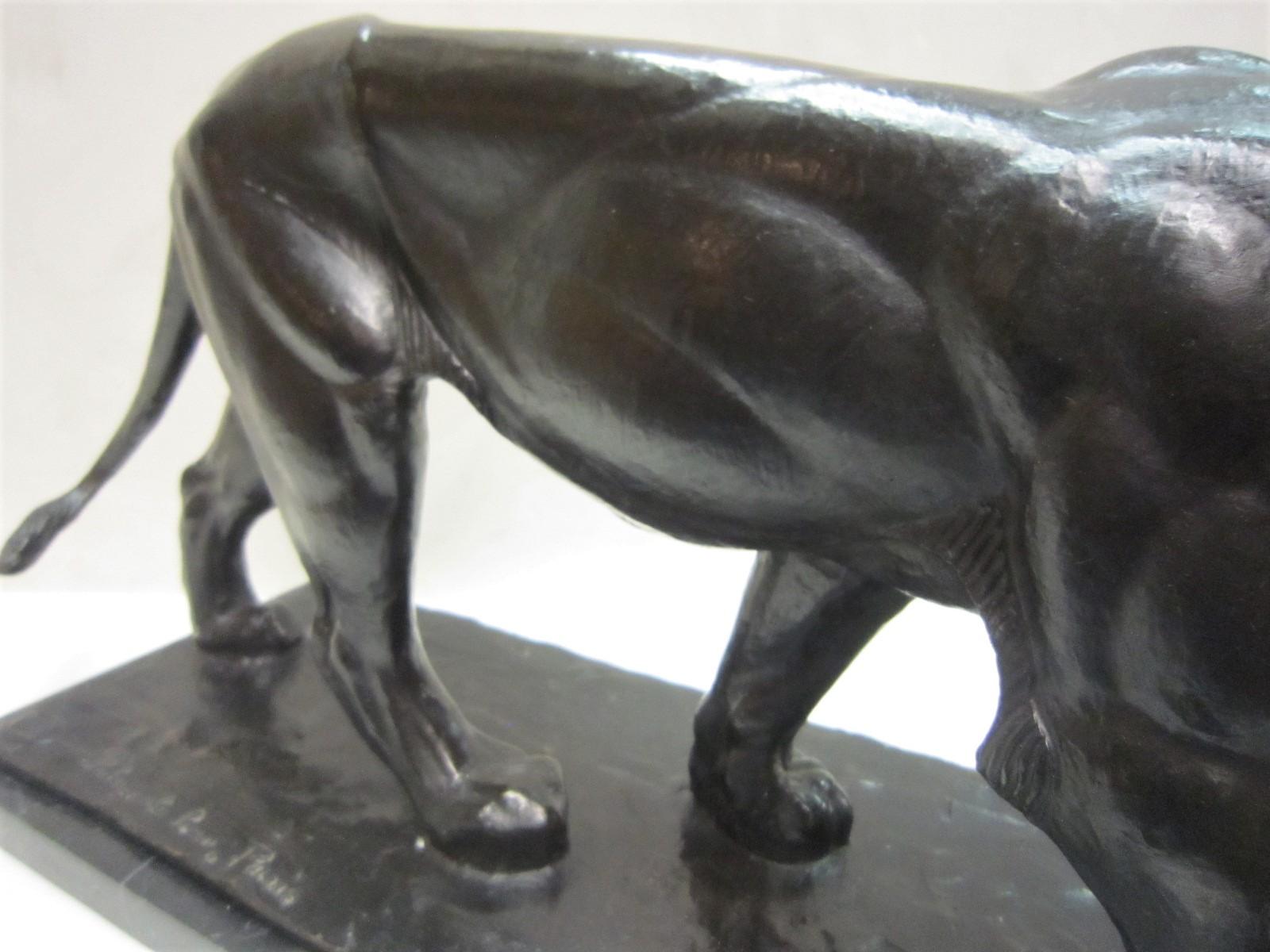 Original Piero Palazzolo Hebrard Bronze Artdeco Sculpture of a Stalking Panther 7