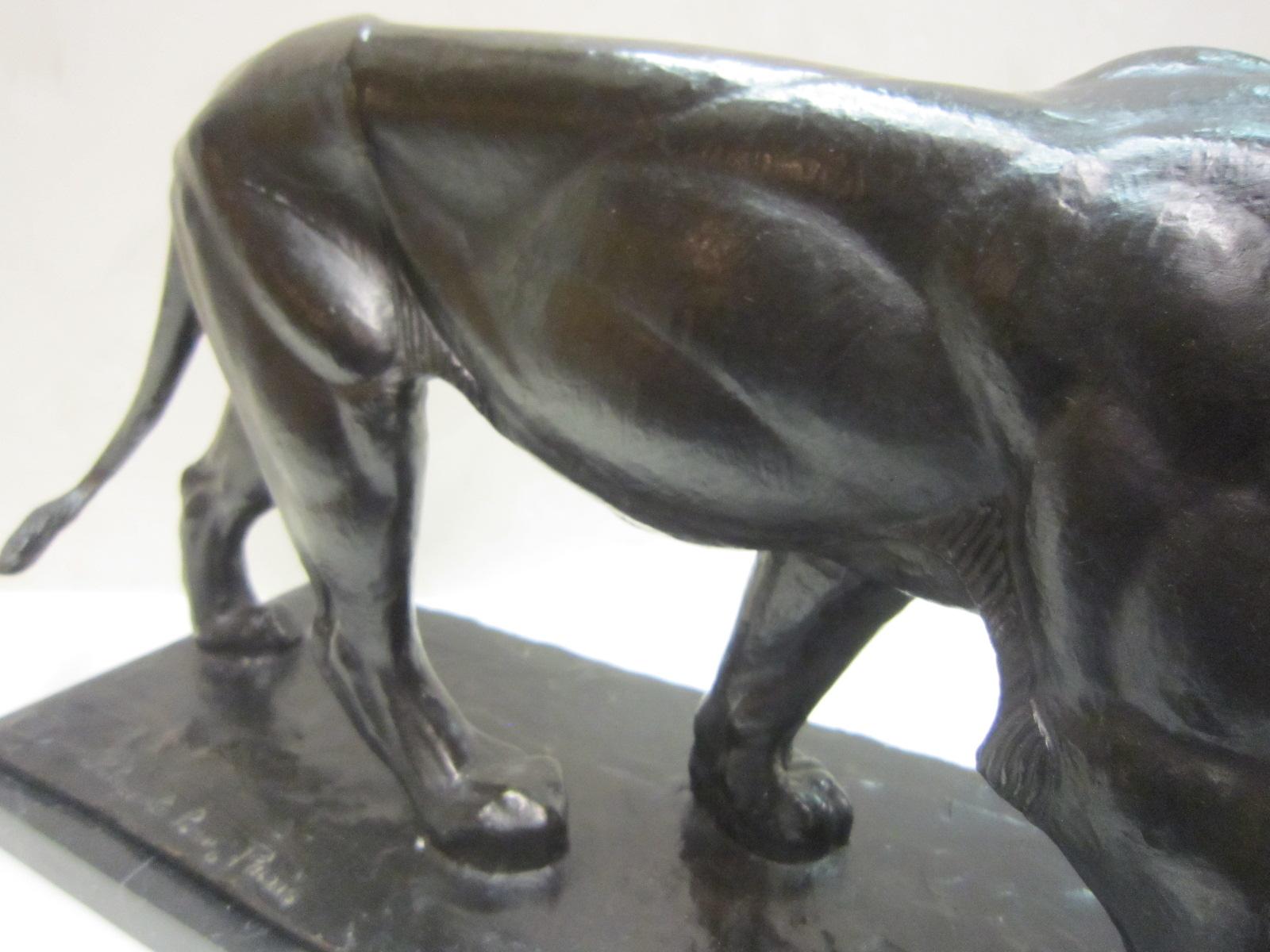Original Piero Palazzolo Hebrard Bronze Artdeco Sculpture of a Stalking Panther In Good Condition In New York City, NY