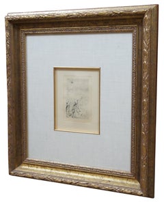 Original Pierre Auguste Renoir Sur la Plage "On the Beach" Framed Etching