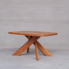 Original Pierre Chapo 'Aban' T35B French Mid-Century Elm Dining Table