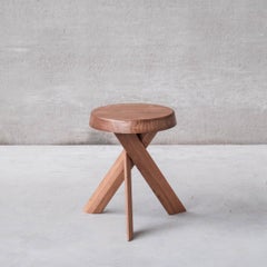 Original Pierre Chapo Elm Mid-Century French S31A Stool