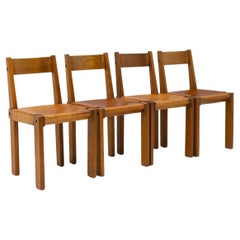 Chaises S24 françaises d'origine Pierre Chapo, France, années 1970, lot de 4