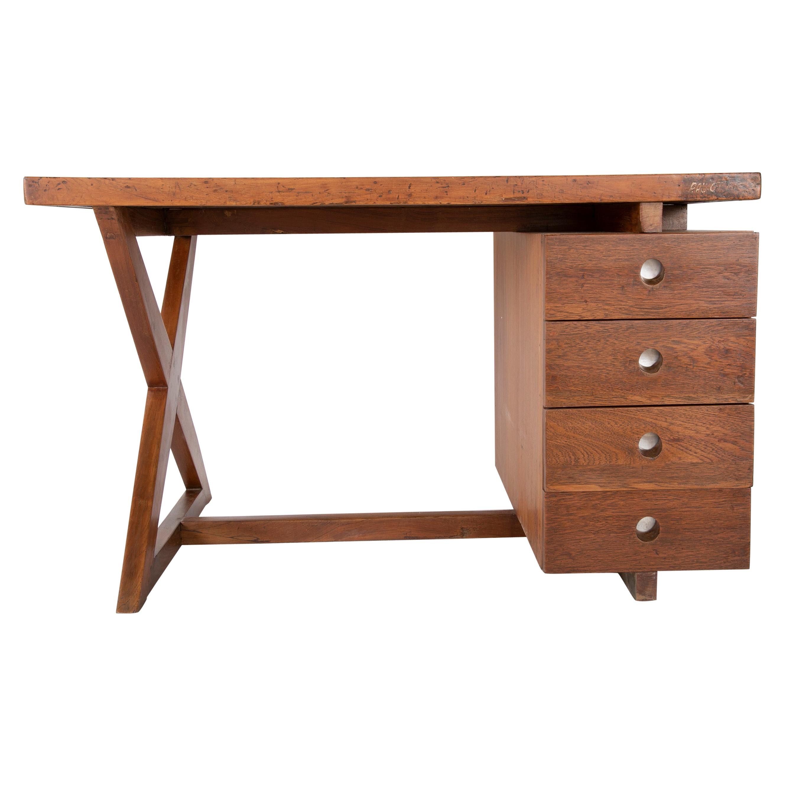 Original Pierre Jeanneret Partners Desk from the Offices of Chandigarh, India For Sale