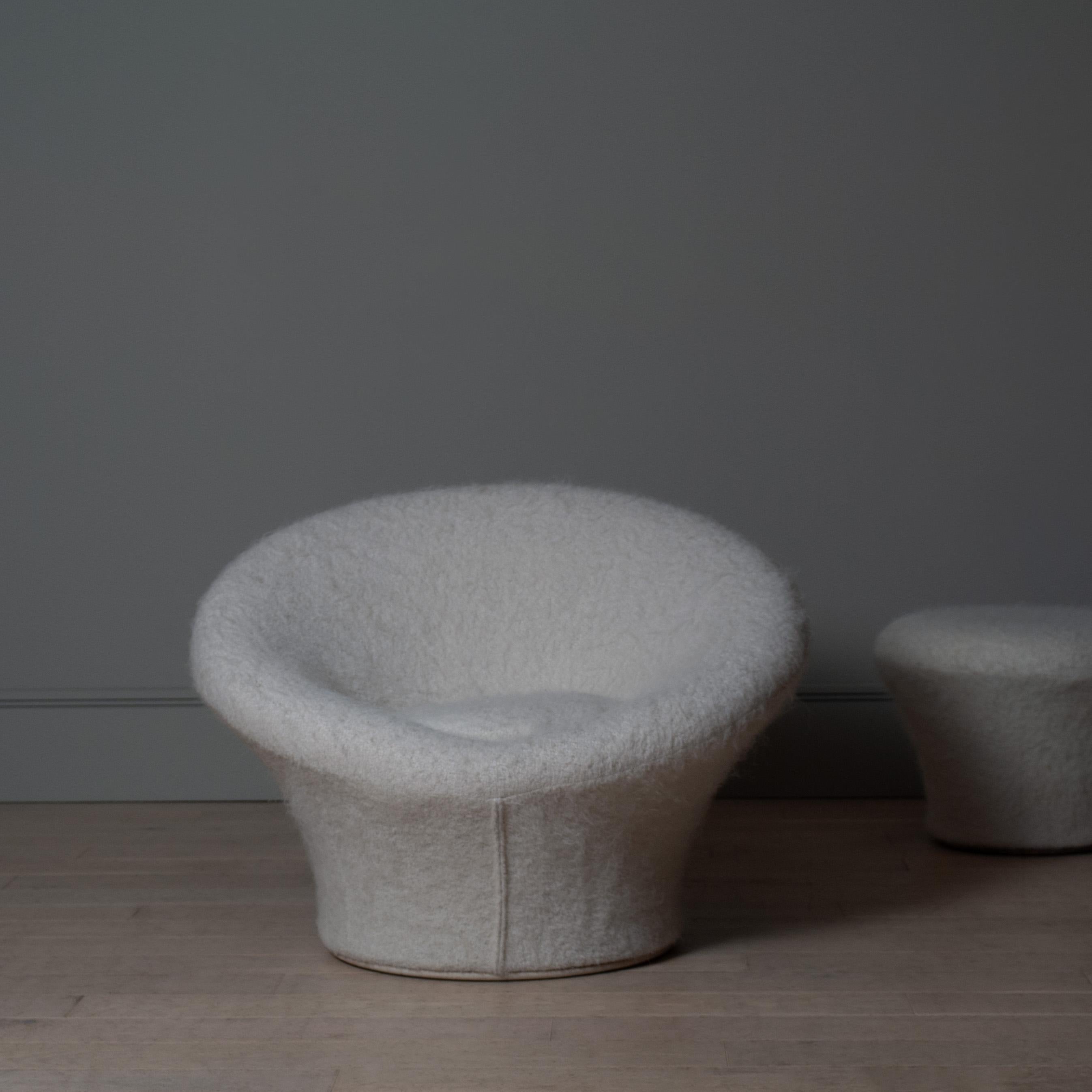 Organic Modern Original Pierre Paulin Mushroom Chair & Ottoman, New Upholstery