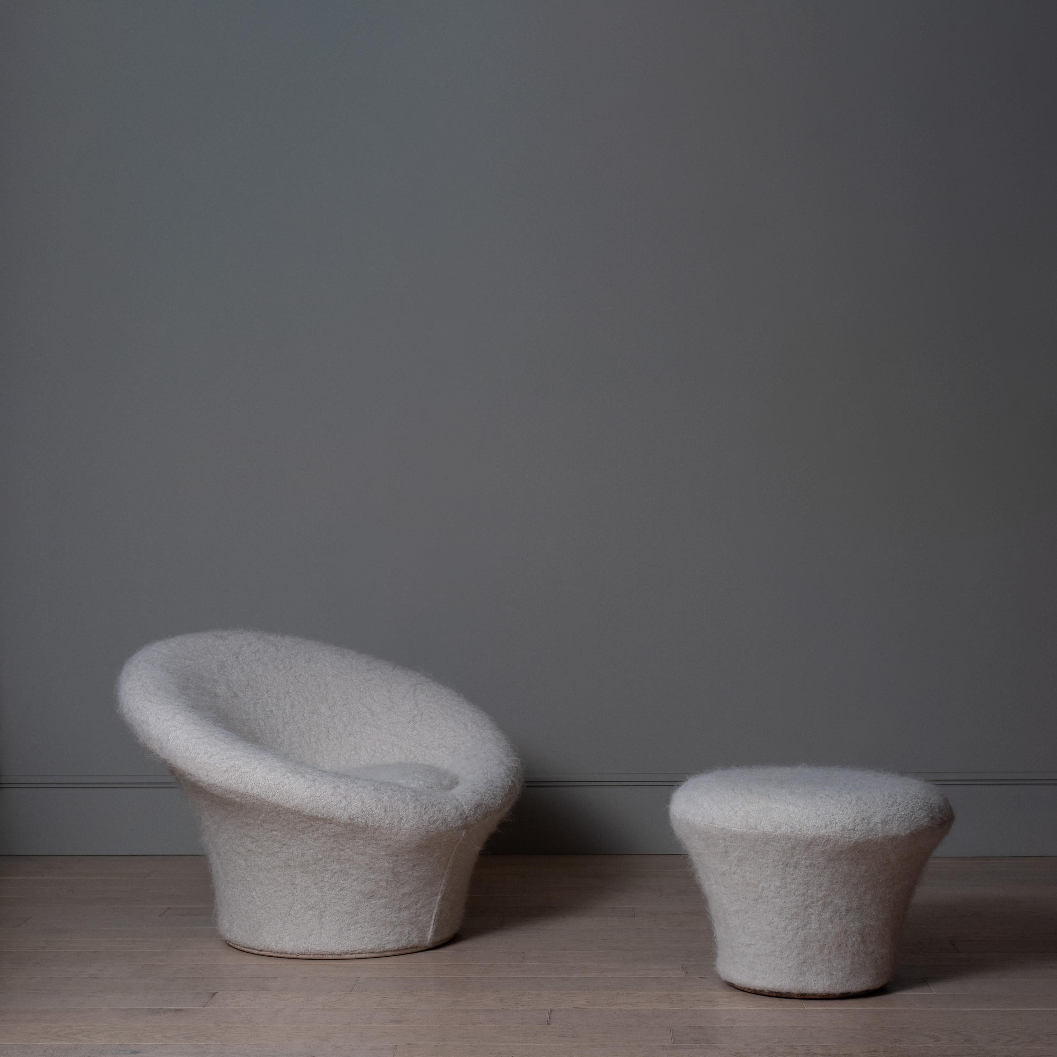 Dutch Original Pierre Paulin Mushroom Chair & Ottoman, New Upholstery