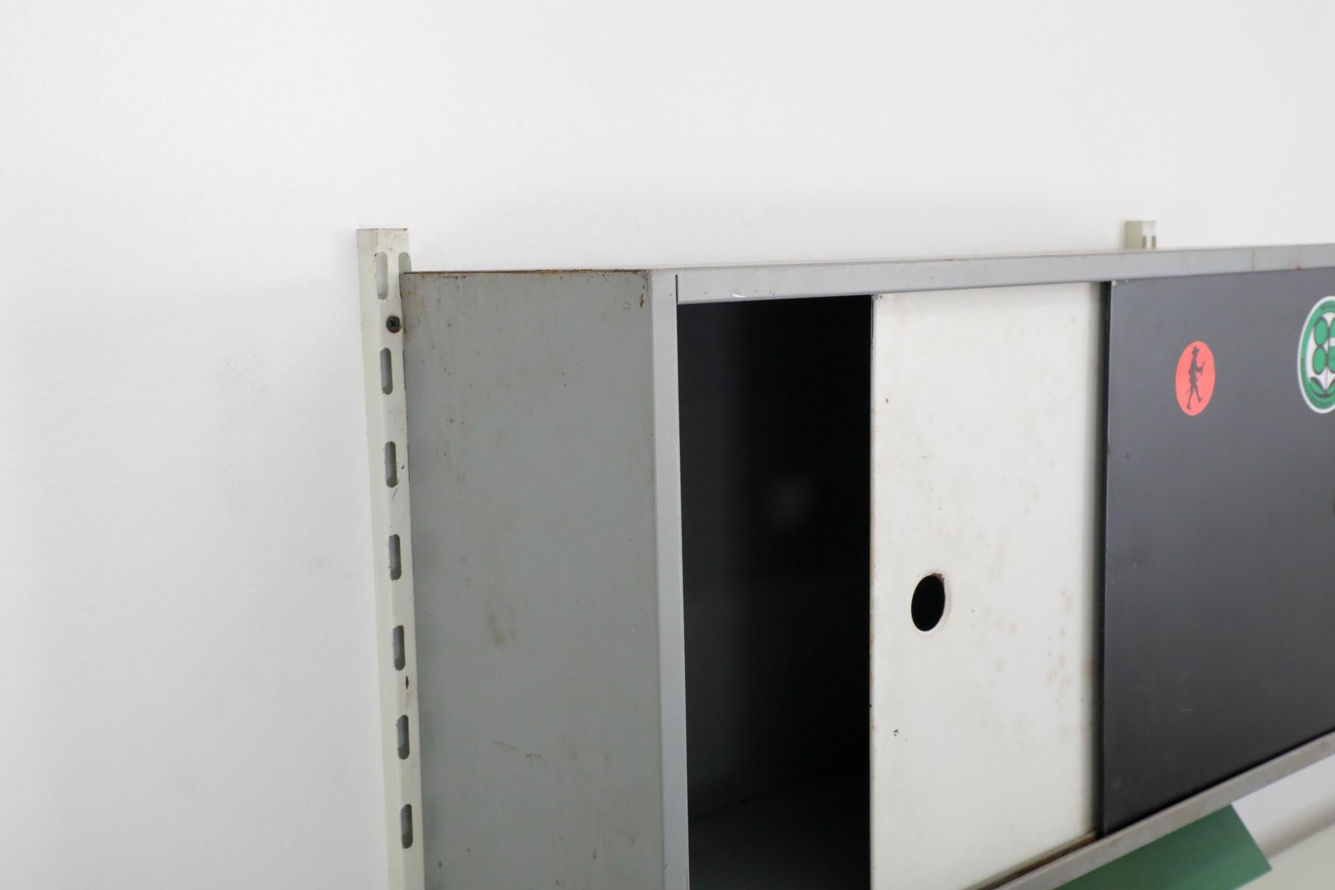 Original Pilastro Two Section Wall Unit w/ Desk with Drawer, Green Light For Sale 1