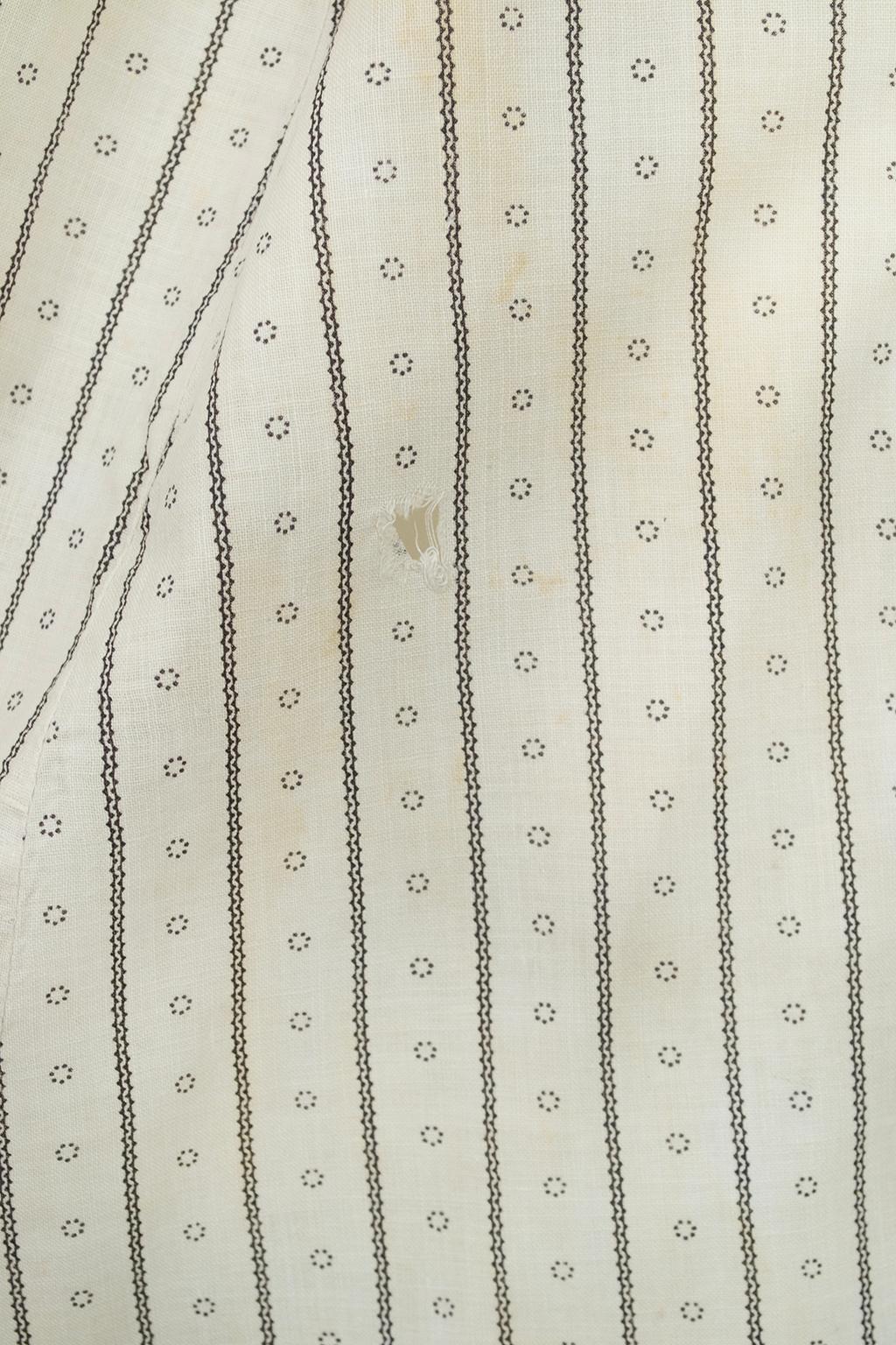 Original Pioneer Homesteader Prairie Maxi Skirt w Blue Ticking Print – S, 1870s For Sale 6