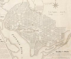1852 Plan of the City of Washington, After Andrew Ellicott, Antique Map
