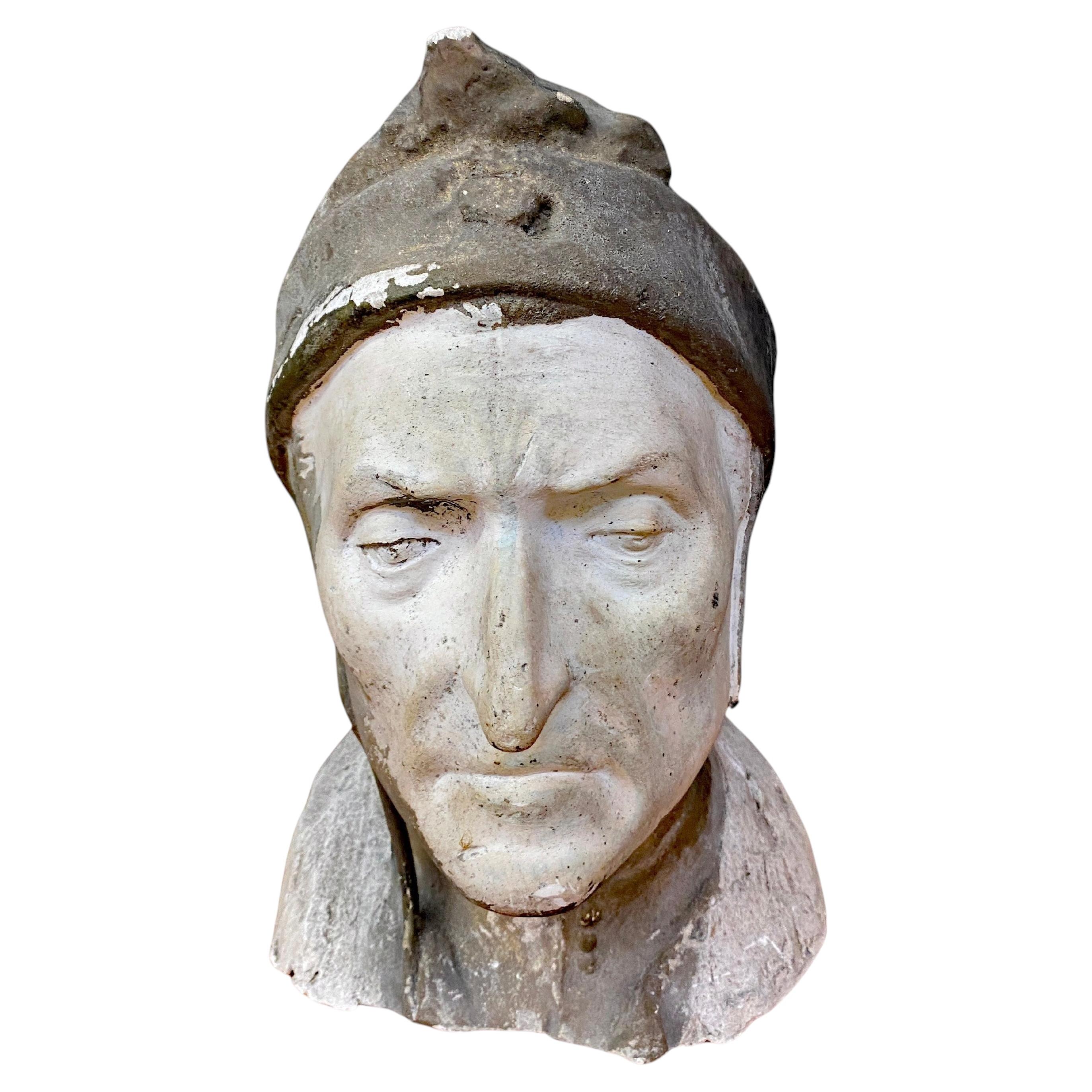 Original plaster head representing EL DANTE, circa 1900 For Sale