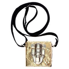 Original Pocketrunk Quilted Gold Small Box Handtasche Crossbody Tasche oder Taille Gürtel
