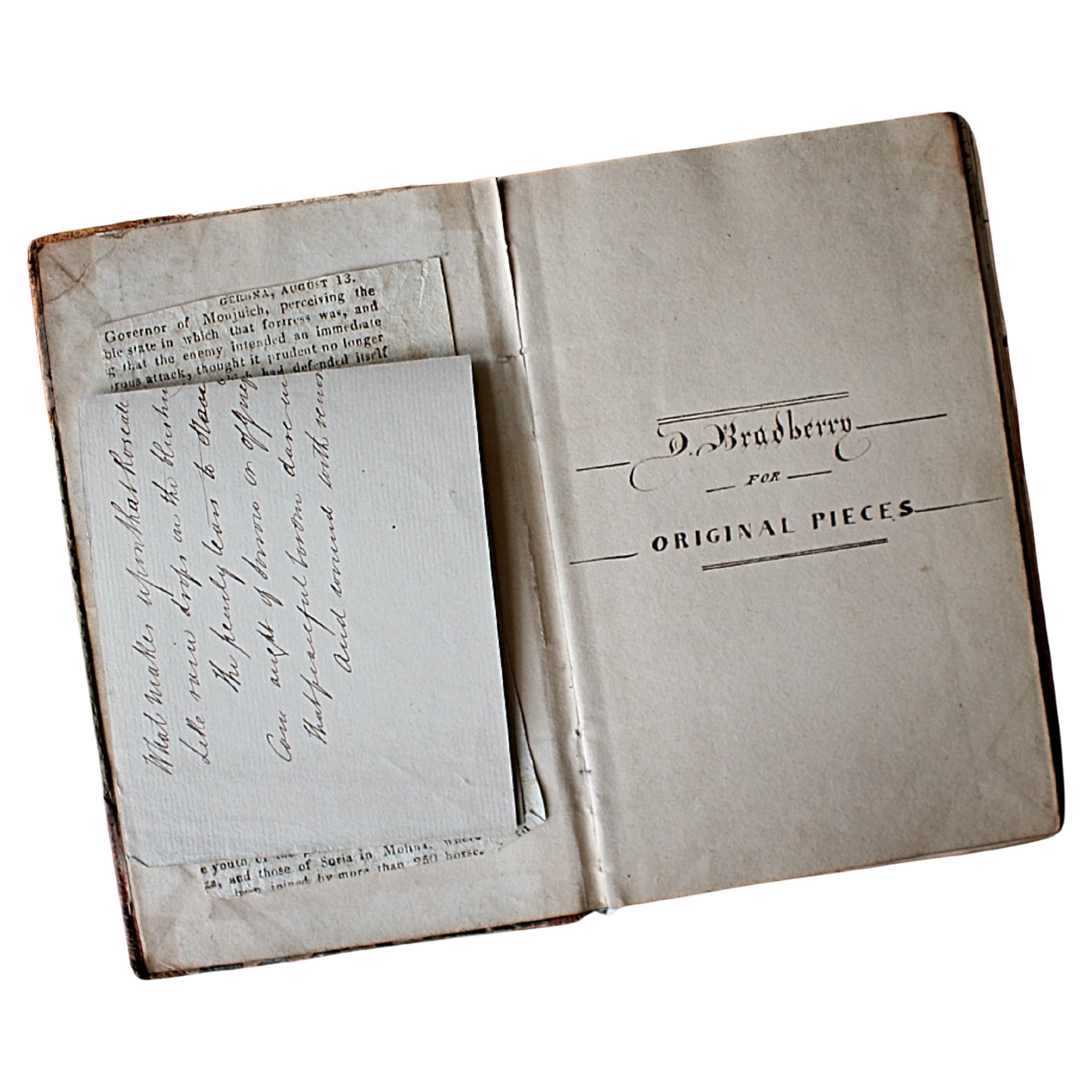 Original Poems, Stories, Tales & Death “D.Bradbury for Original Pieces” 1830 For Sale