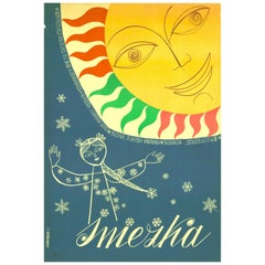 Original Polish Sniezka 'Snowball' Poster, 1950s by Jery Srokowski