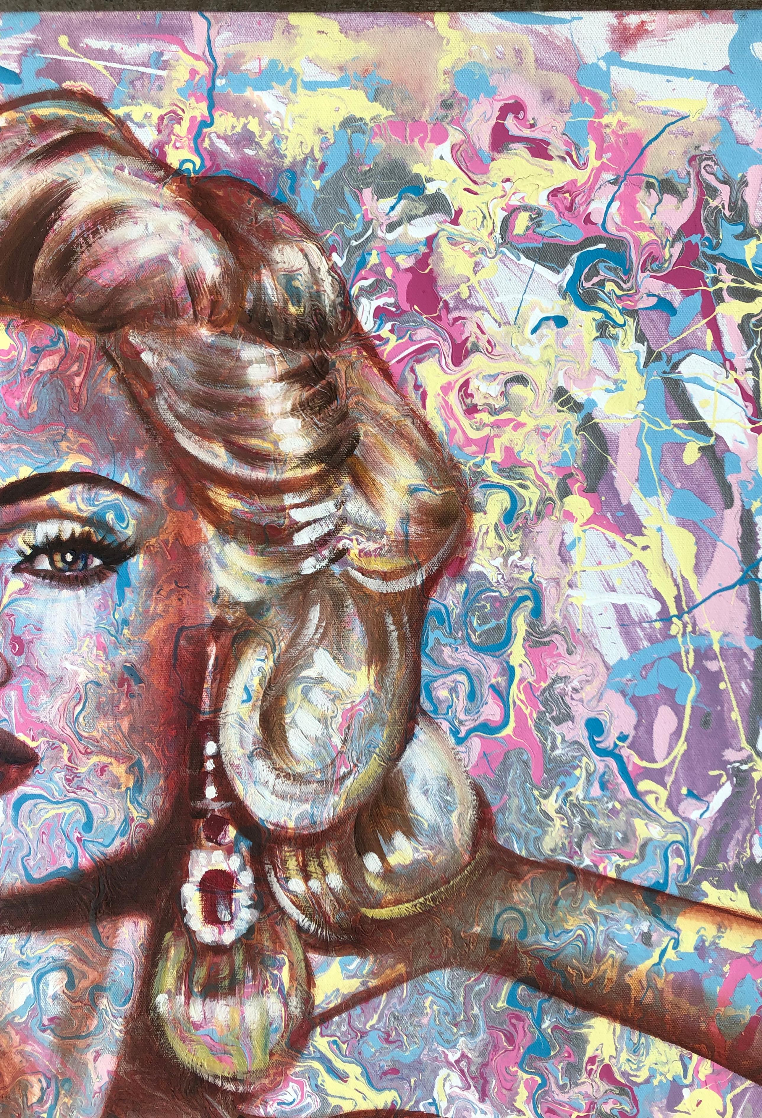 American Original Pop Art Painting of Madonna by Celebrity Artist Maya Spielman For Sale