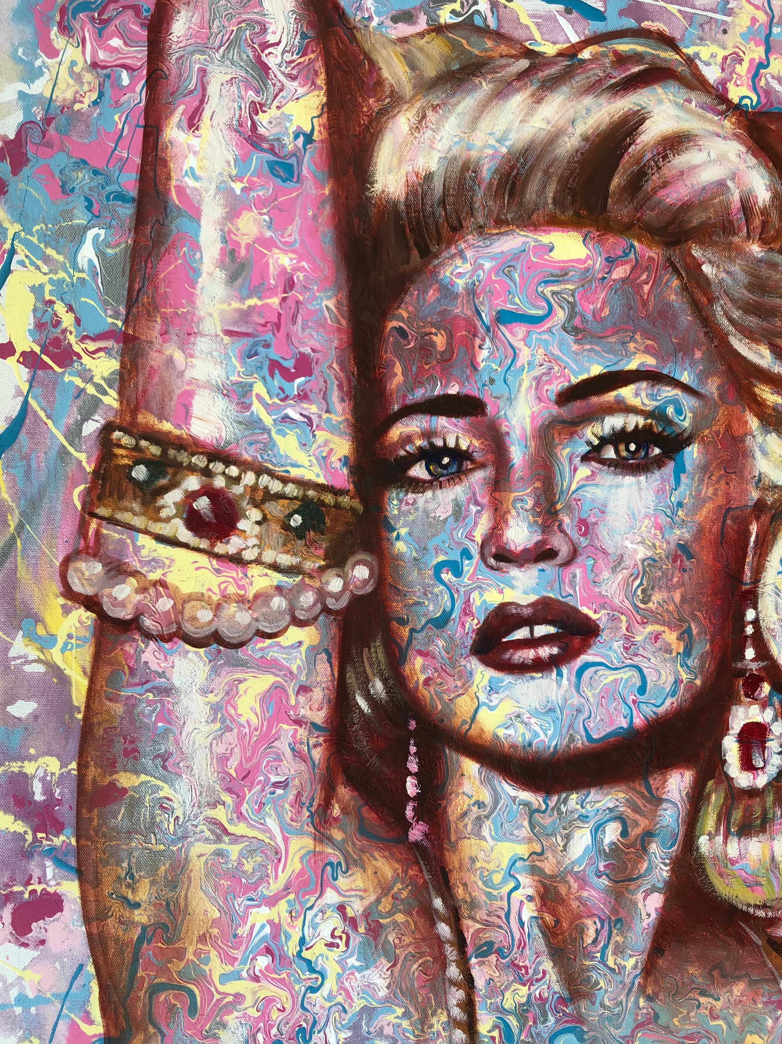 Original Pop Art Painting of Madonna by Celebrity Artist Maya Spielman In Good Condition For Sale In Tustin, CA