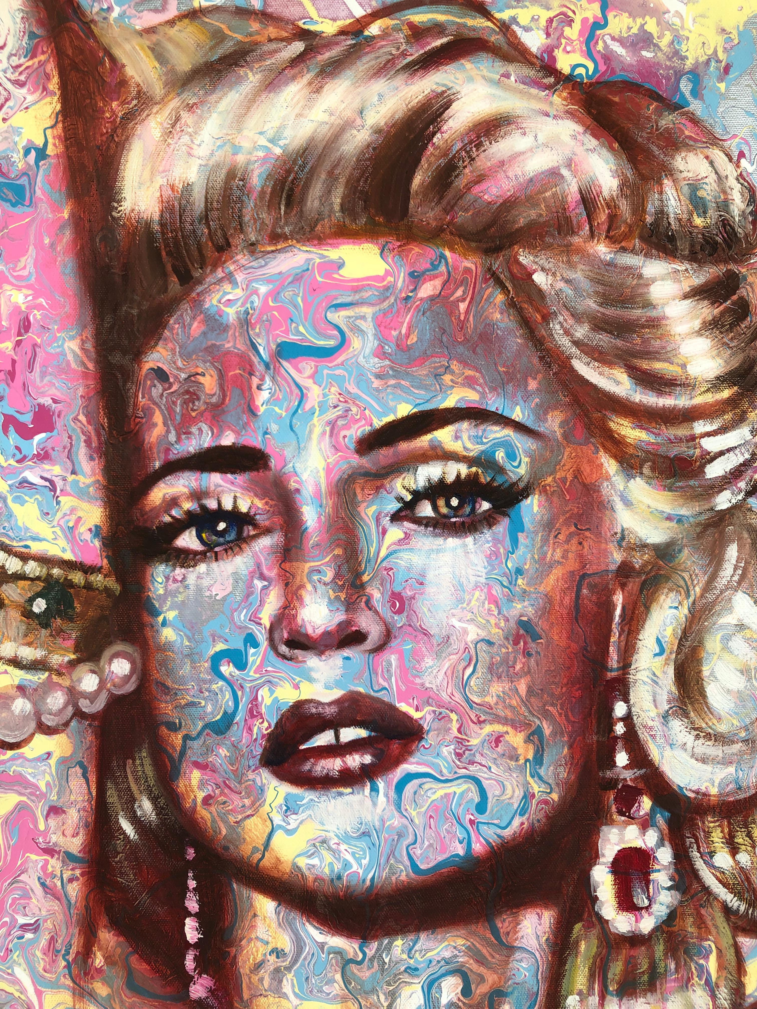 Contemporary Original Pop Art Painting of Madonna by Celebrity Artist Maya Spielman