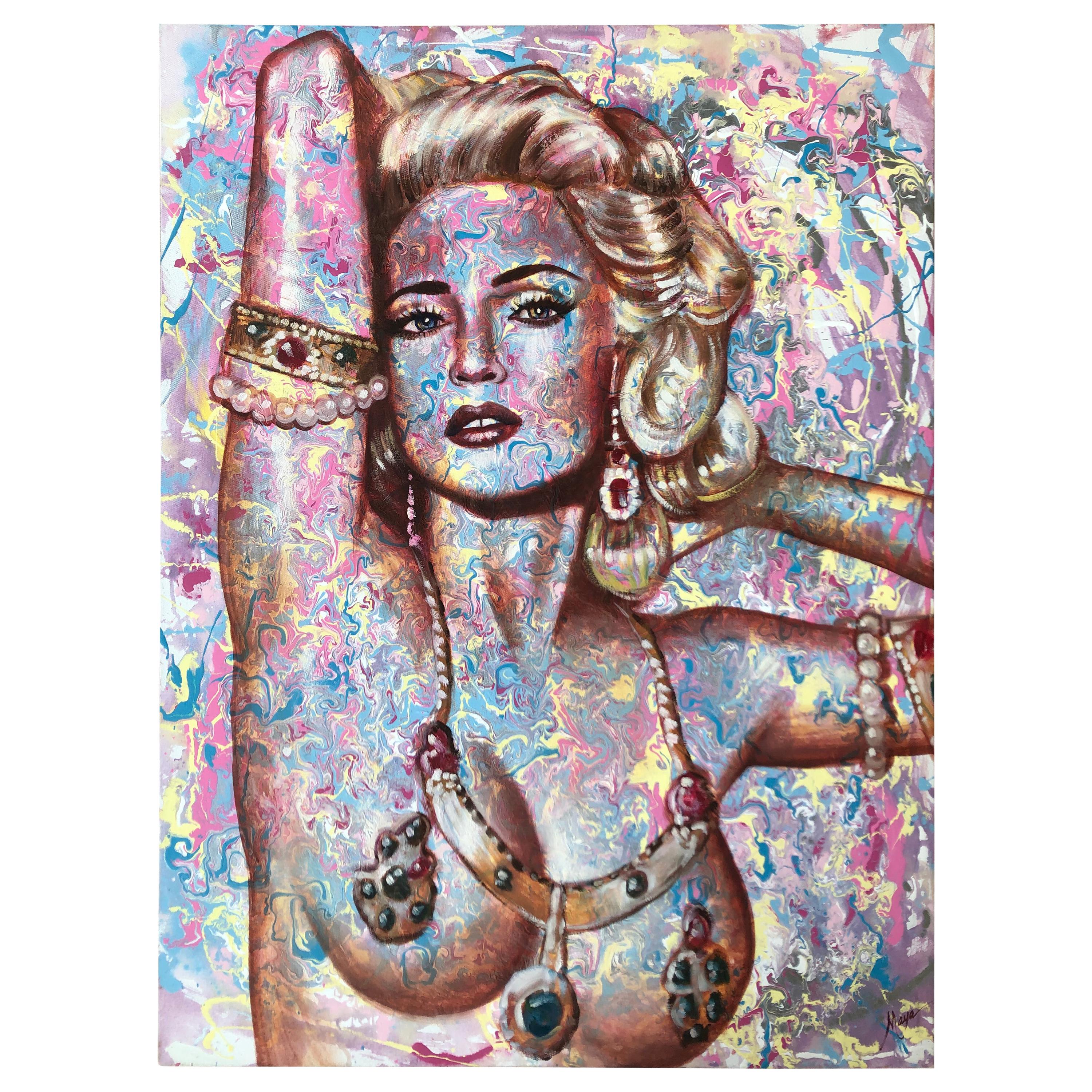Original Pop Art Painting of Madonna by Celebrity Artist Maya Spielman