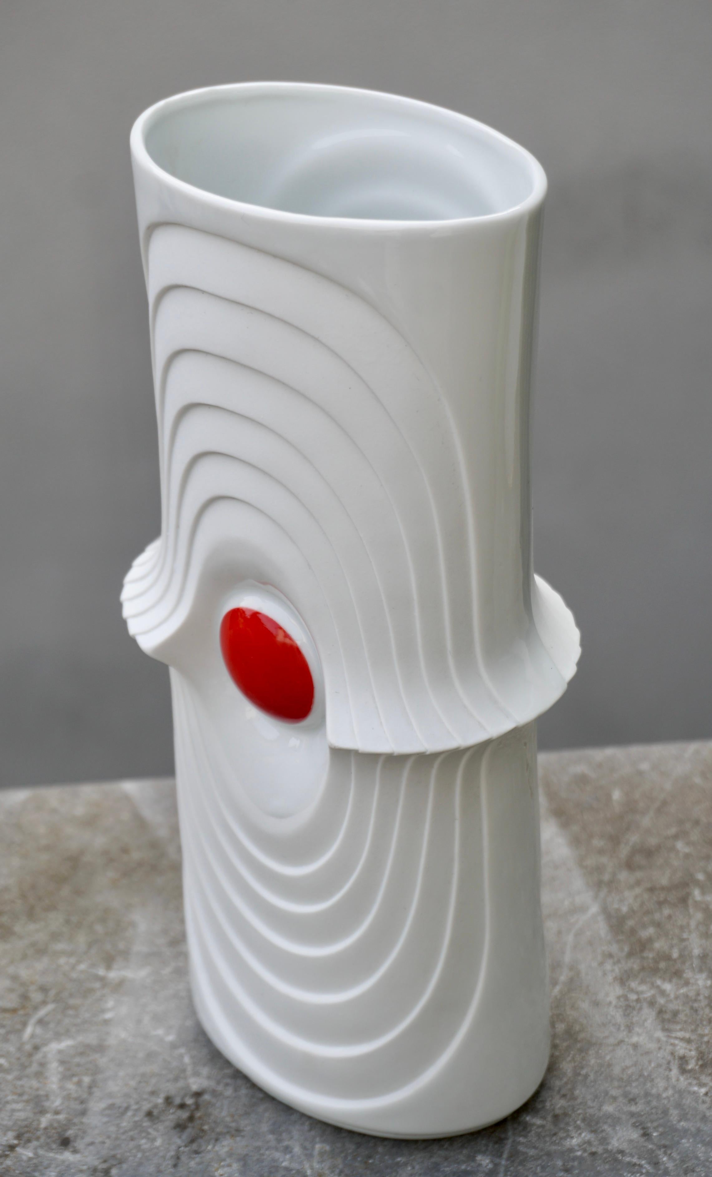 20th Century Original Porcelain Op Art Vase Made by Royal Bavaria KPM Germany, 1970s For Sale