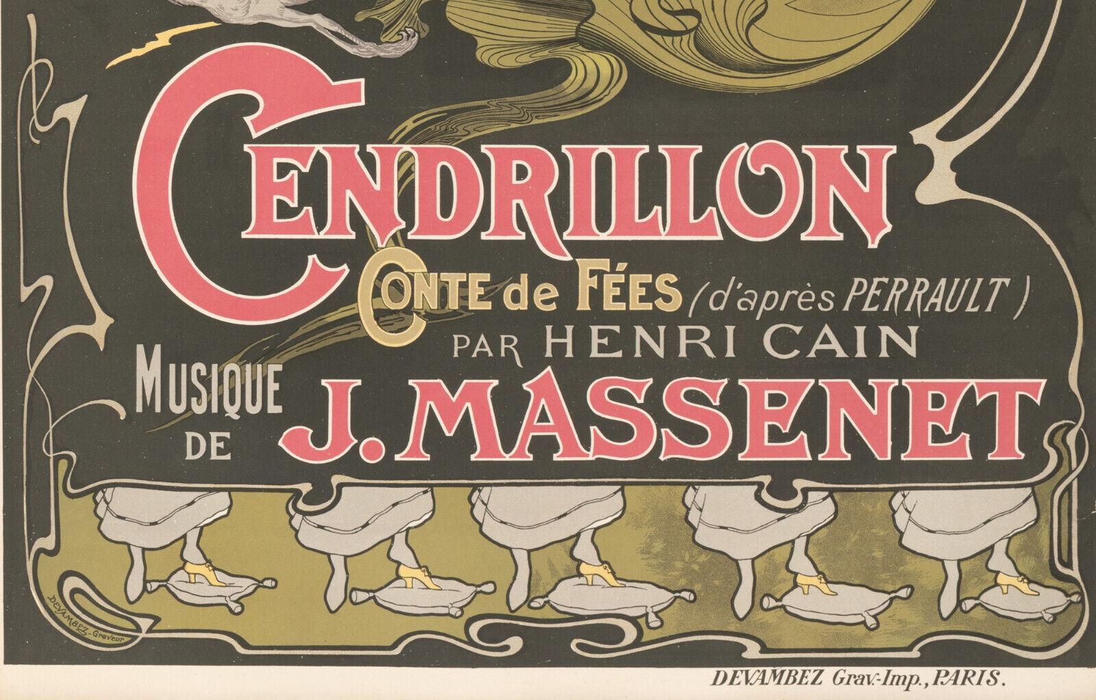 French Original Poster-Bertrand-Cinderella Opera-Massenet-Fairy Tale, 1899