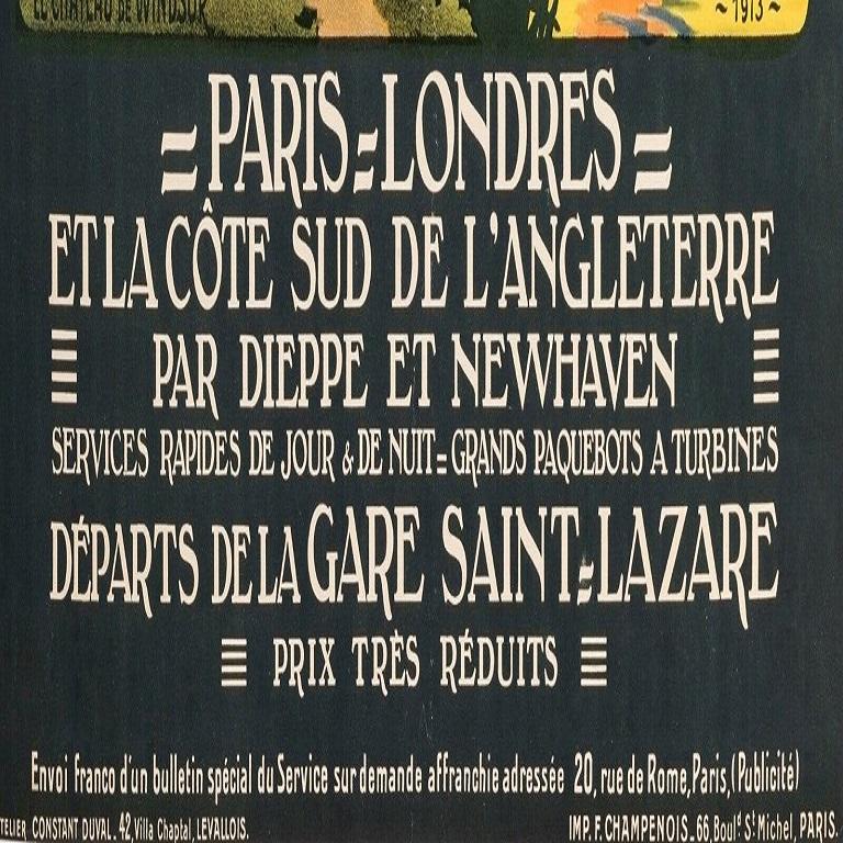 Original Poster-Constant Duval-Paris London-Brighton-England, 1913 In Good Condition For Sale In SAINT-OUEN-SUR-SEINE, FR