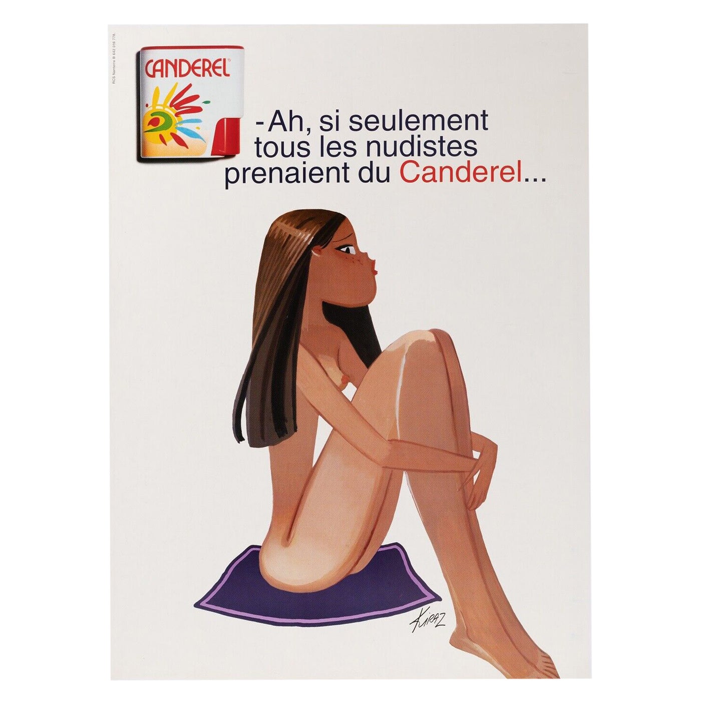 Poster originale-Edmond Kiraz-Canderel -Il Nudista-Parisiennes, 1995 in vendita