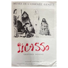 Poster originale della mostra di Picasso a Ginevra nel 1971