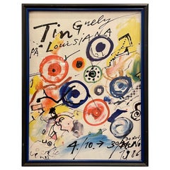 Original Poster Framed by Jean Tinguely "Louisiana", 1986