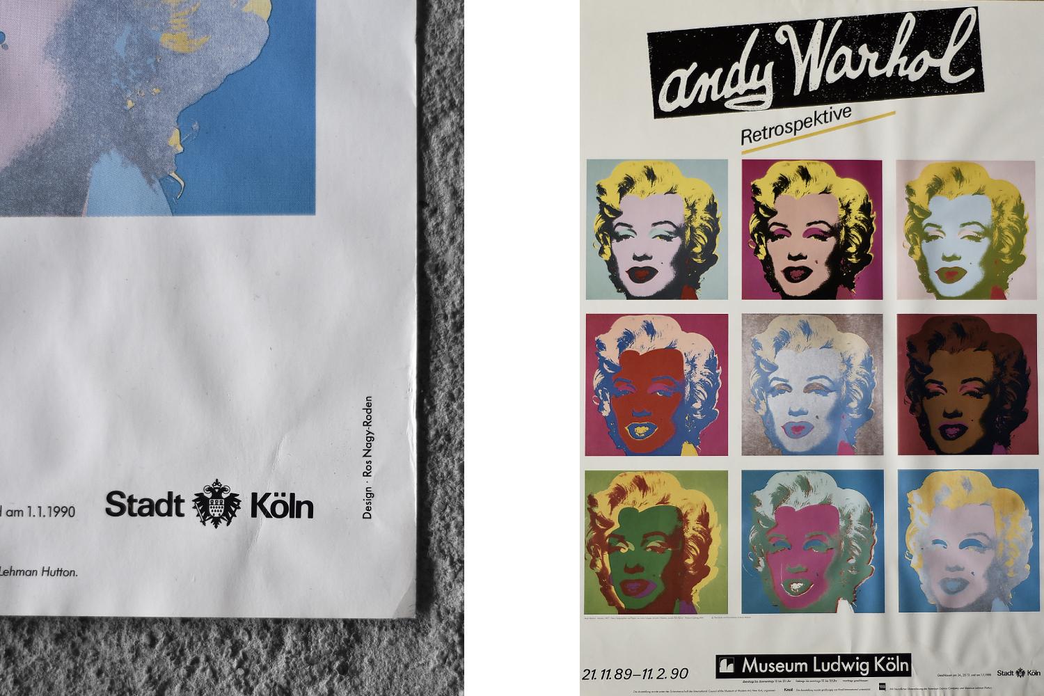 Original Poster from the Andy Warhol Exhibition, Marilyn Monroe RETROSPECTIVE In Good Condition For Sale In Warszawa, Mazowieckie