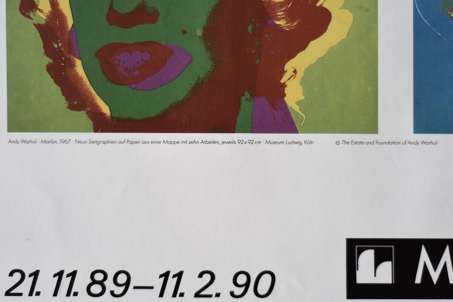 Late 20th Century Original Poster from the Andy Warhol Exhibition, Marilyn Monroe RETROSPECTIVE For Sale