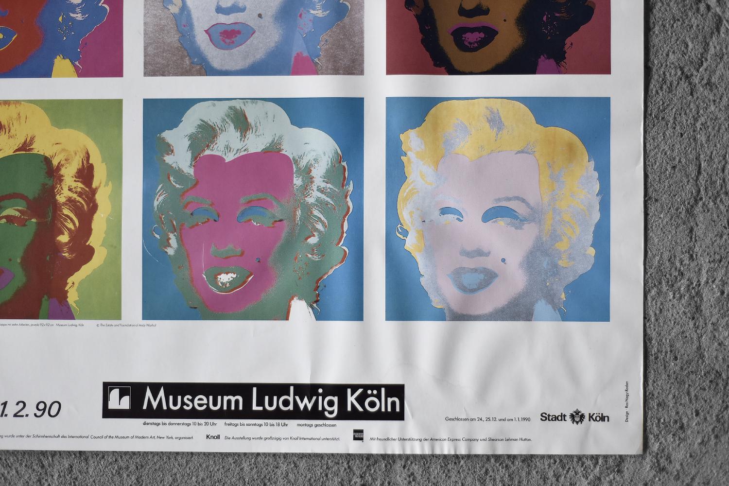 Originalplakat aus der Andy Warhol-Ausstellung, Marilyn Monroe RETROspecTIVE im Angebot 1
