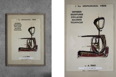Poster originale della mostra di A. Teno, Danimarca, 1965, incorniciato