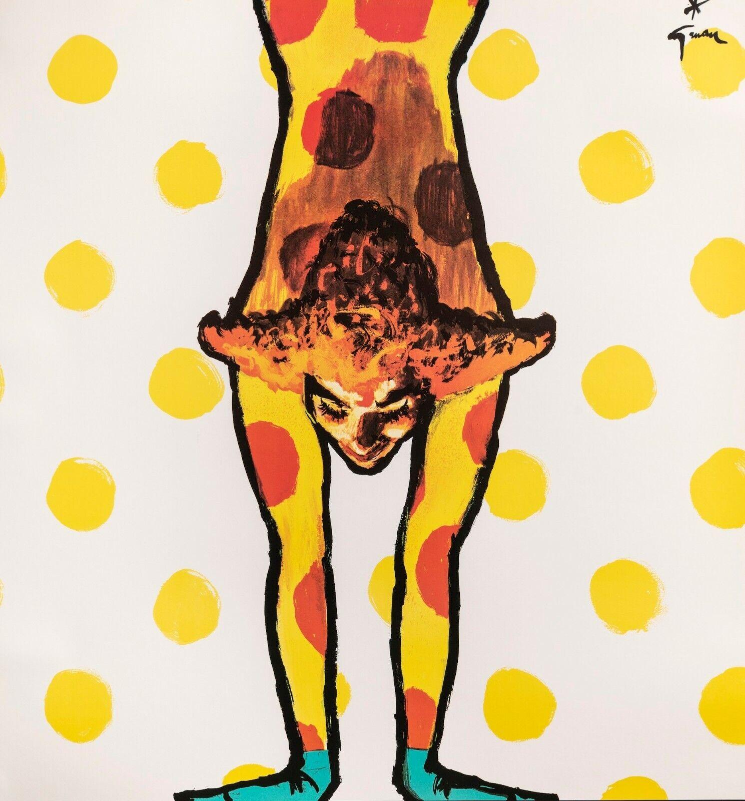 Original Poster-Gruau-Assézat-Fashion-Clothing-Clown-Acrobat, c.1980

Poster for the promotion of Bemberg. The poster shows an acrobat wearing Bemberg costume.

Additional details:
Materials and techniques: colour lithograph on paper
Features: