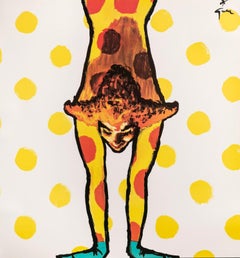 Rene Gruau, Original Vintage Poster, Fashion, Clothing, Clown, Acrobat, C.1980
