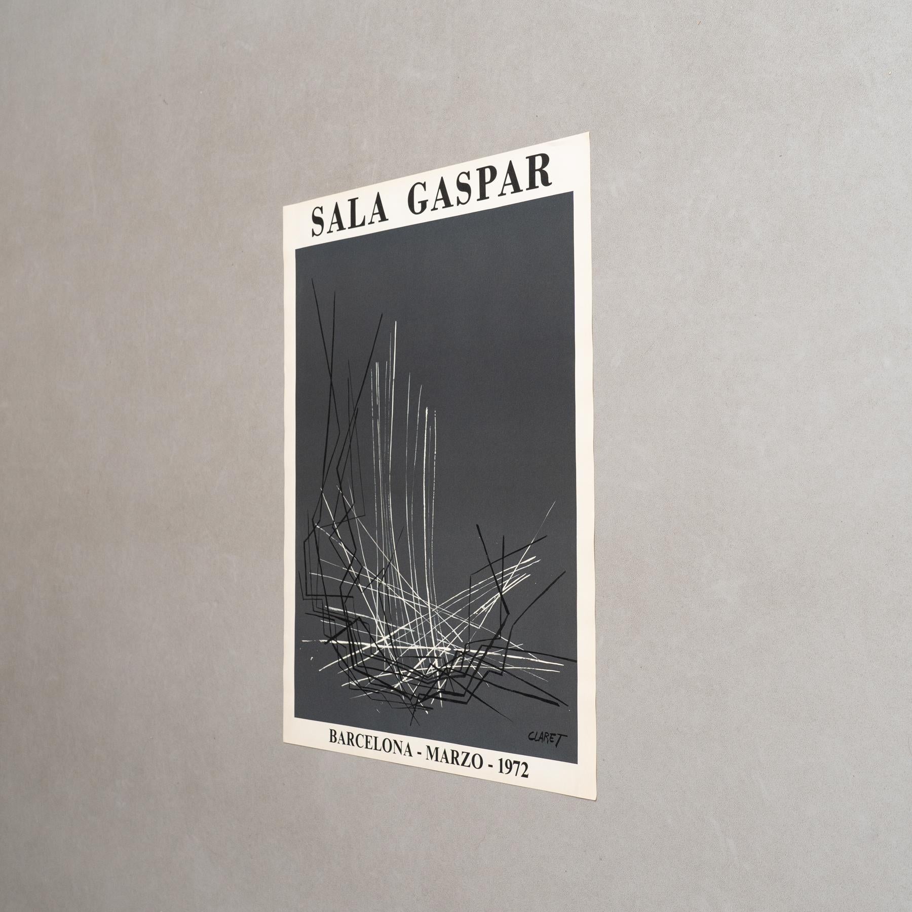 Mid-Century Modern Original Poster – Joan Claret, Sala Gaspar, 1972 For Sale
