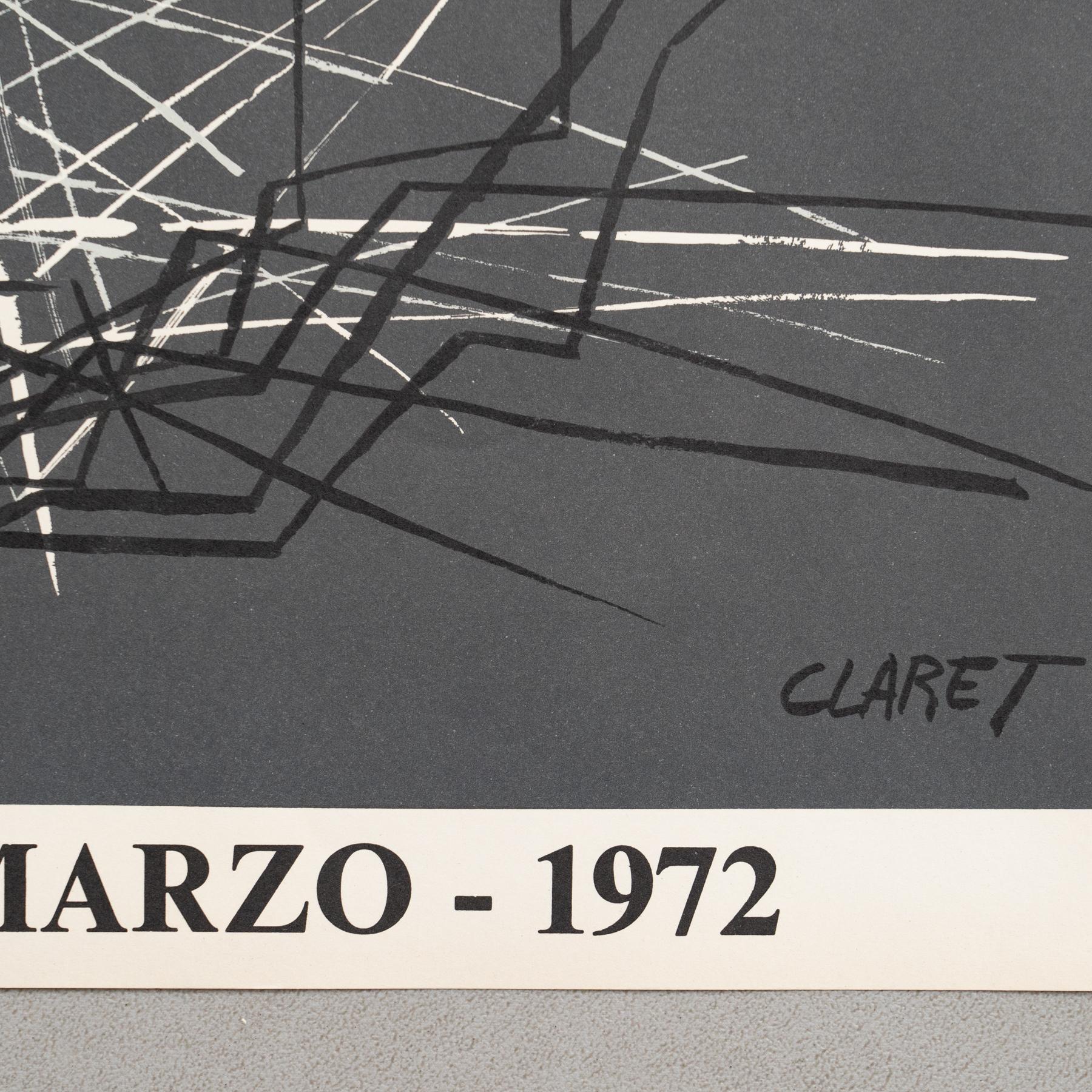 Late 20th Century Original Poster – Joan Claret, Sala Gaspar, 1972 For Sale