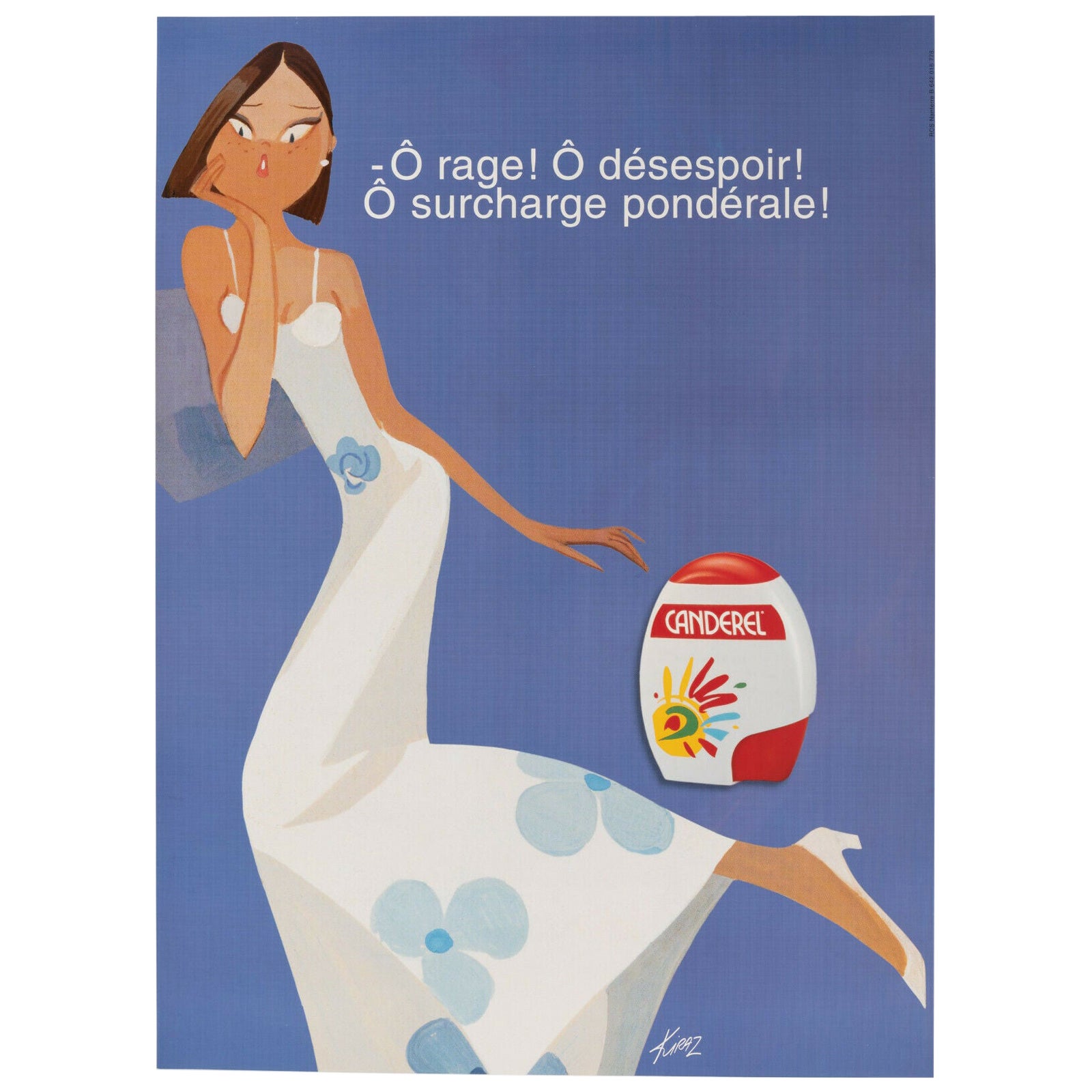 Original-Plakat-Kiraz-Canderel-Rage-Desespoir-Parisiennes, um 1990 im Angebot