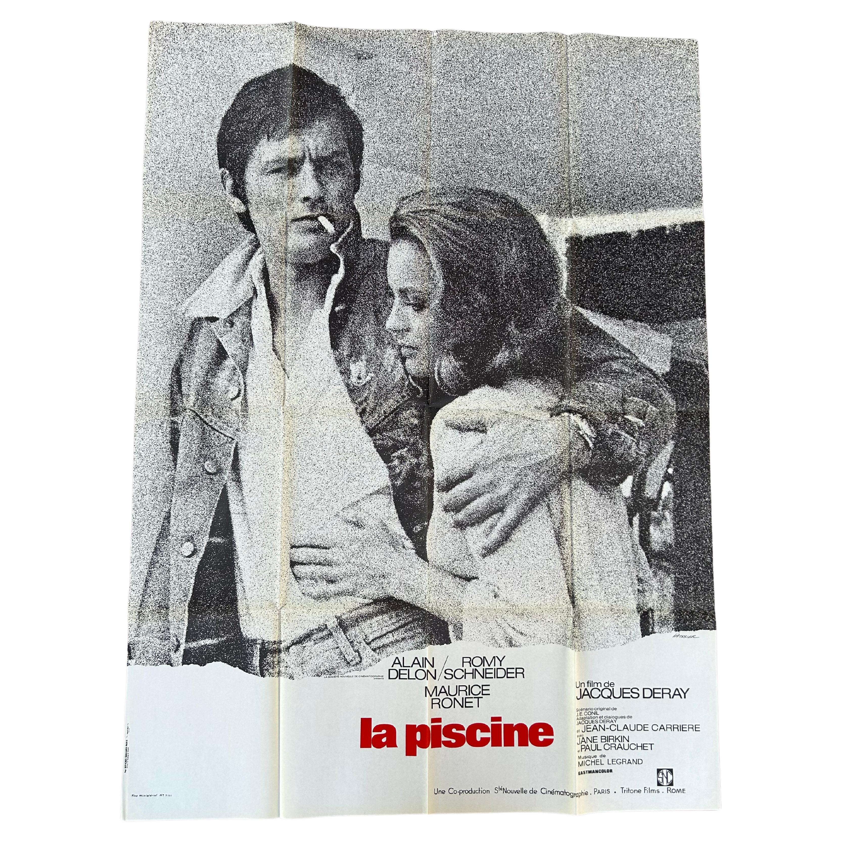 Original poster « La Piscine » Alain Delon Romy Schneider For Sale