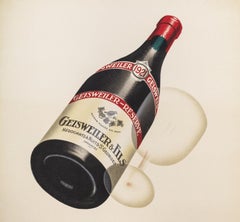 Marton, Original Vintage Wine Poster, Geisweiler Burgundy Nuits St Georges, 1925