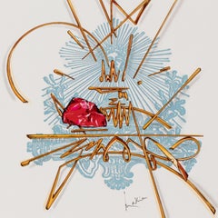 Georges Mathieu , Affiche originale d'une compagnie aérienne, Tour Eiffel, France, 1967