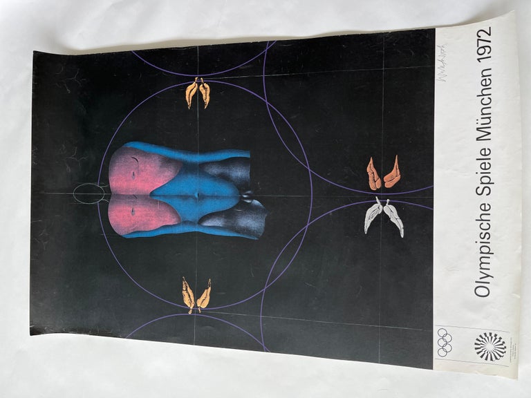Mid-Century Modern Original Poster Munich Olympic Games 1972 by Paul Wunderlich For Sale