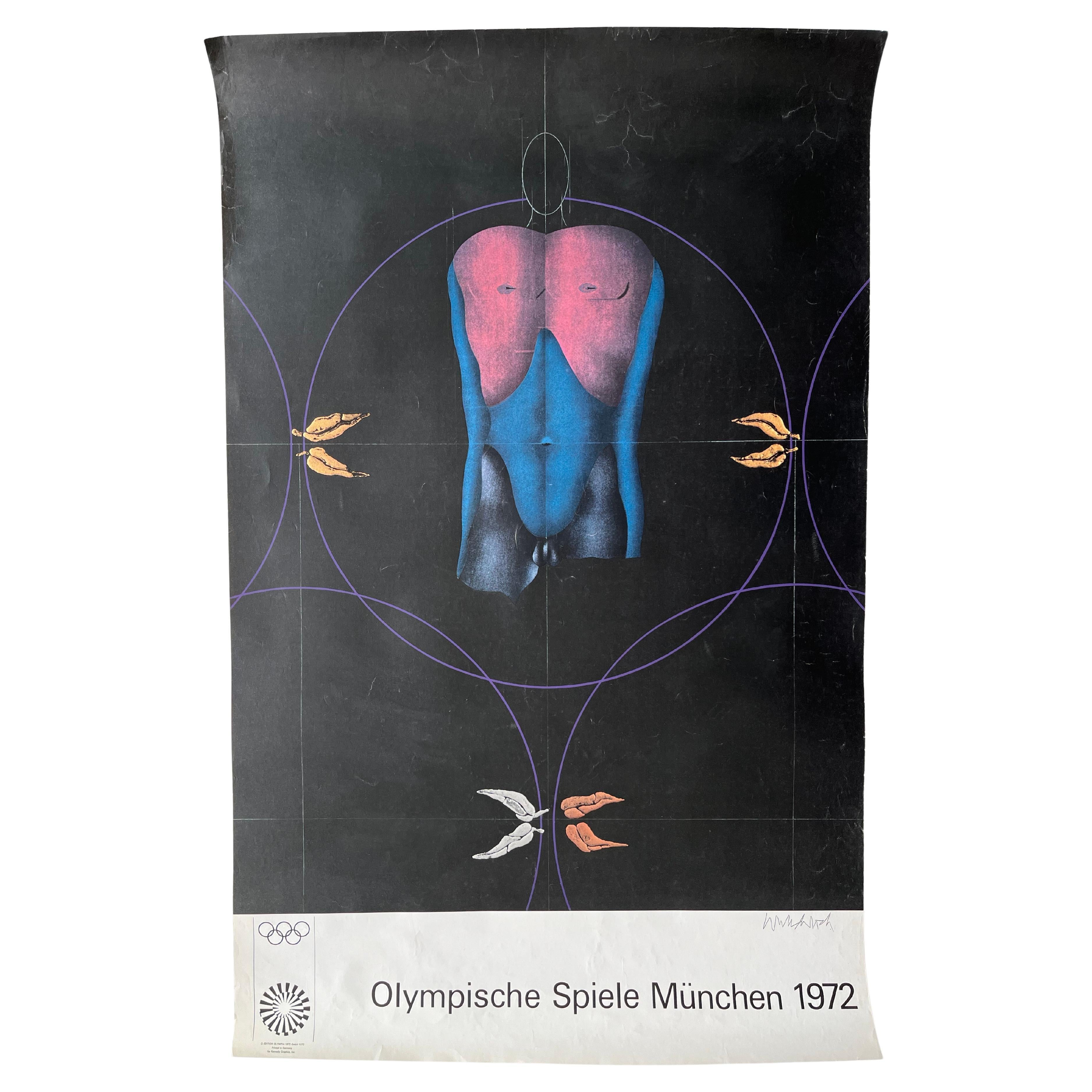Original Poster Munich Olympic Games 1972 by Paul Wunderlich For Sale