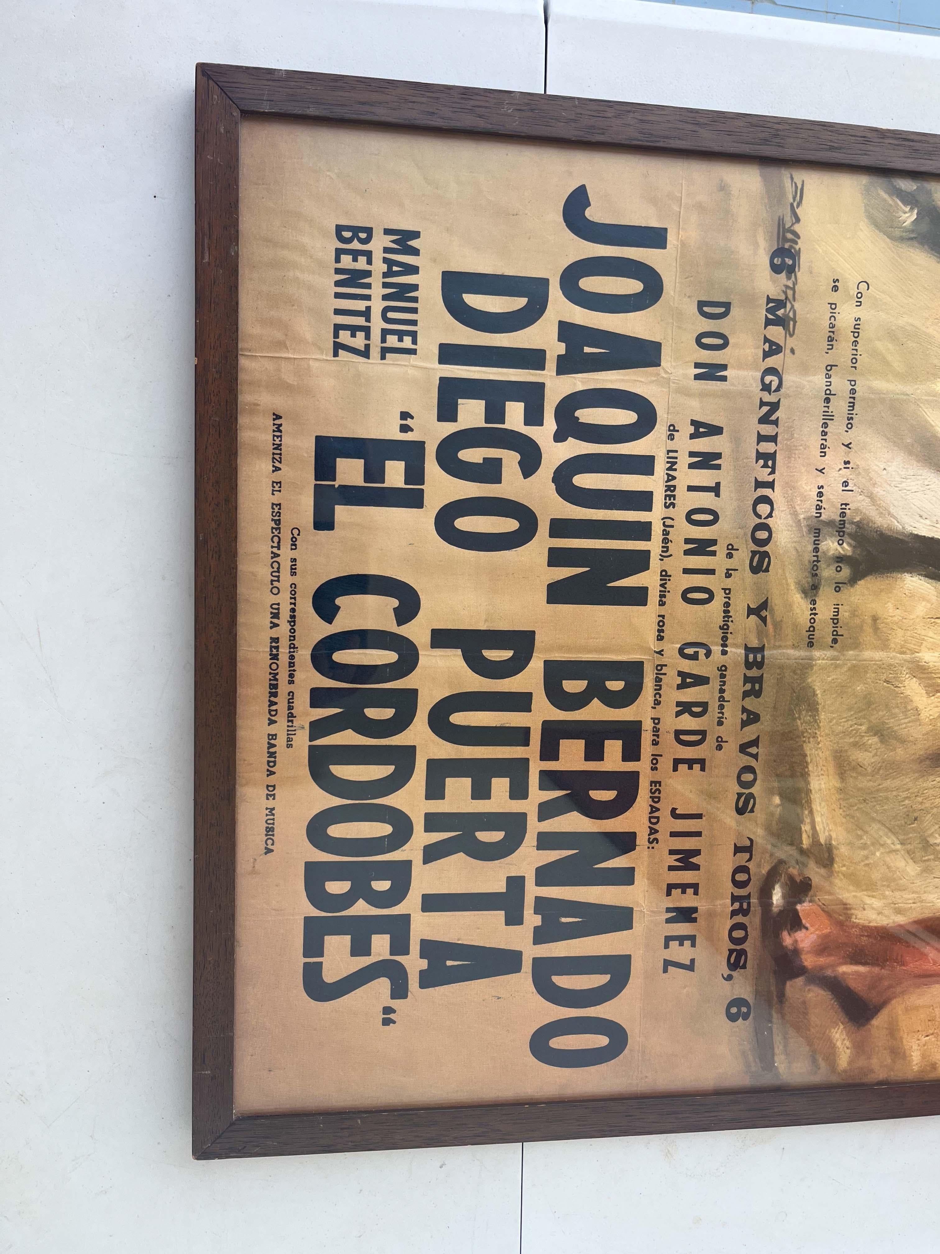 Mid-20th Century Original Poster of Corrida from 1967 Plaza de toros Monumental de Barcelona For Sale